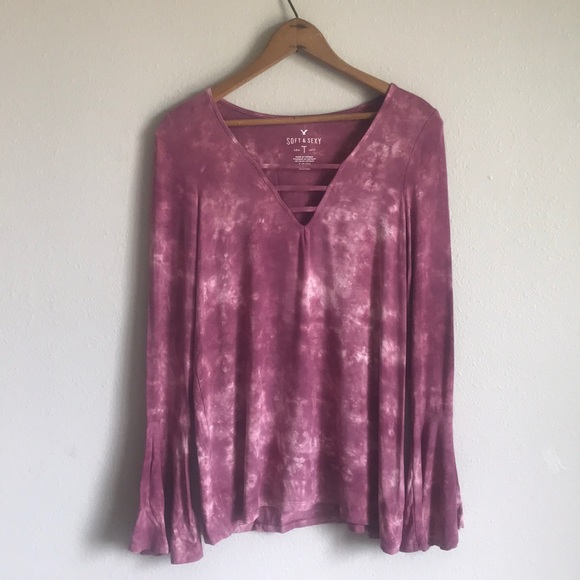 American Eagle Outfitters Tops - American eagle tie dye bell sleeve top